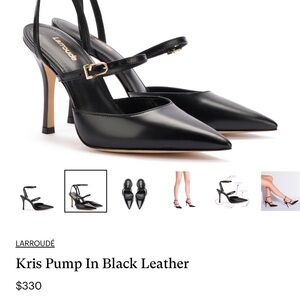 Larroude Black Heels Double Ankle Strap